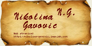 Nikolina Gavović vizit kartica